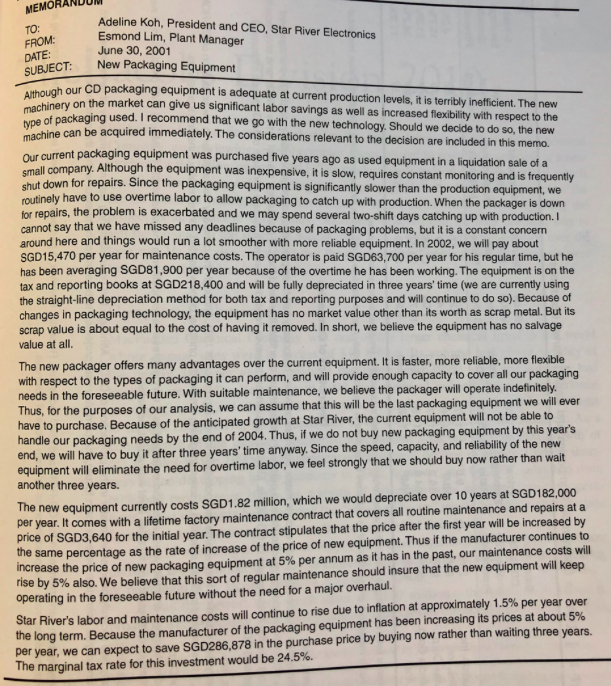 Based on the memorandum in Exhibit 4, please create a table for