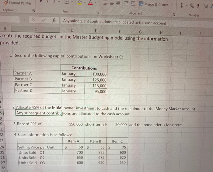  $ -% -28- Number B 1 Format Painter Merge & Center
