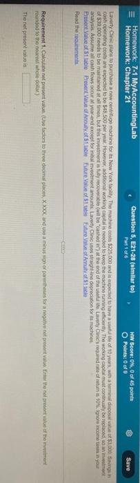 III Homework: 7-1 My AccountingLab Homework: Chapter 21 Question 5, E21-28