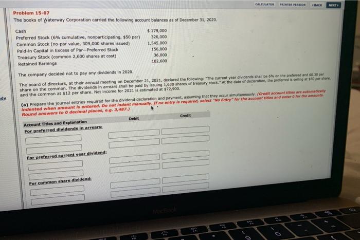  CALCULATOR PRINTER VERSION HACK NEET Problem 15-07 The books of Waterway