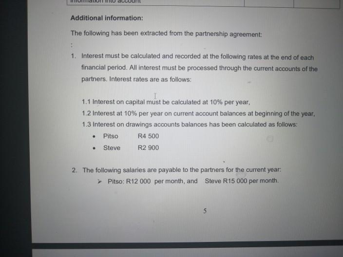 THREE [20] Pitso and Steve are partners operating a business Topclass Pro