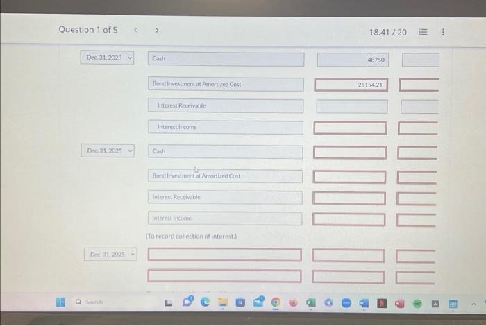 select "No Entry" for the account tities and enter O for the