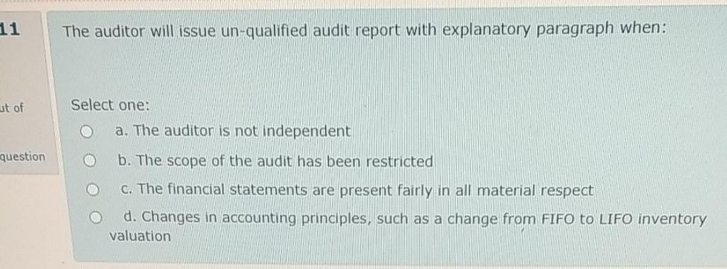 the overall financial statement present fairly, the auditor is likely to issue