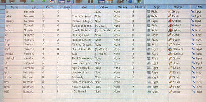 answer. numeric is not an option the options for each are: A.