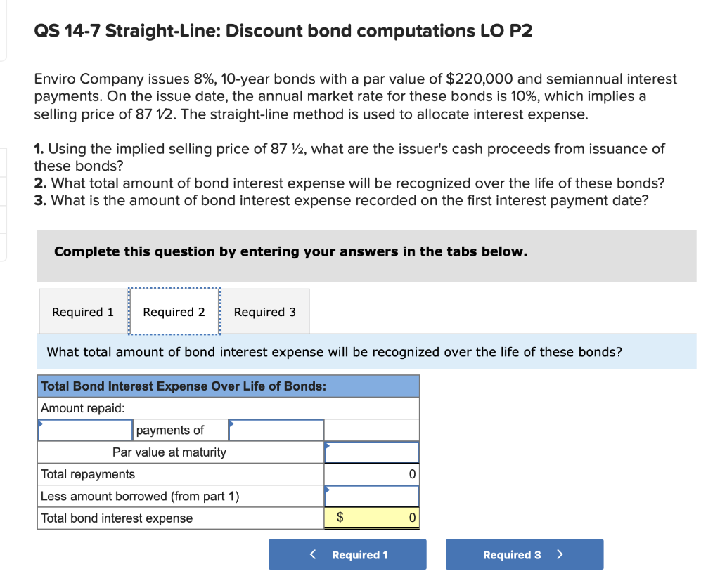 Enviro Company issues 8%, 10-year bonds with a par value of $220,000