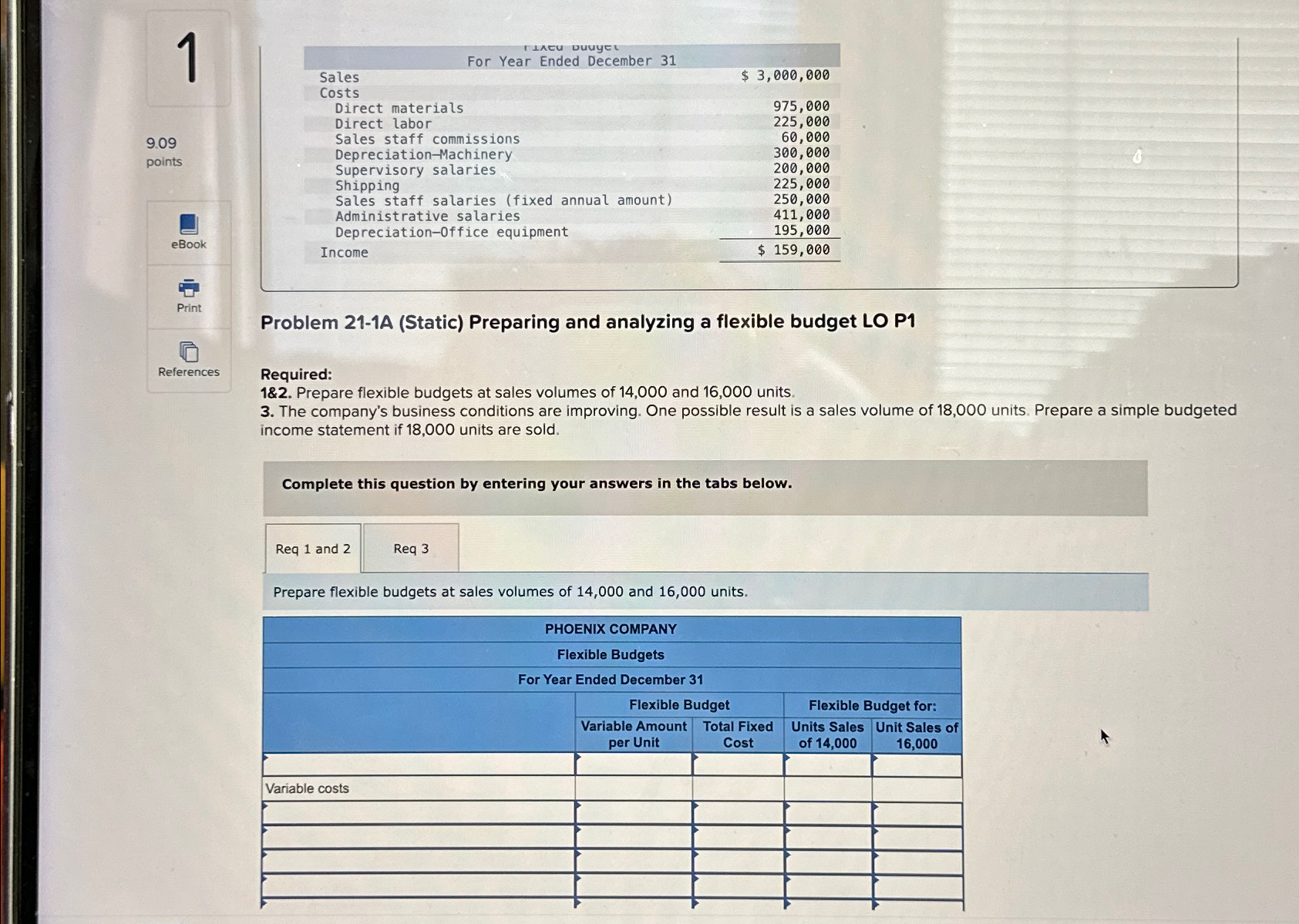  1 eBook \table[[For Year Ended December 31,],[,$3,000,000 