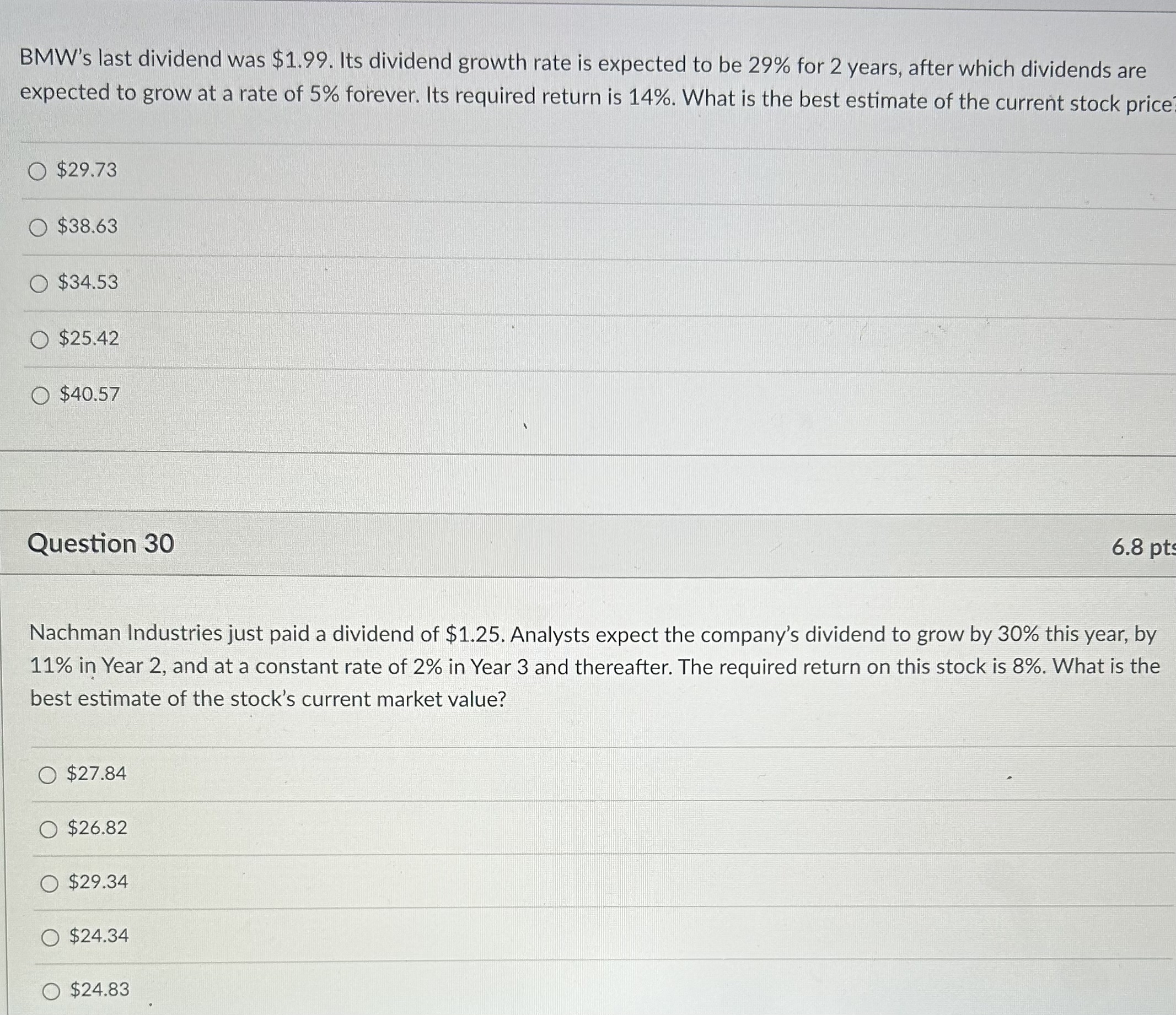  BMW's last dividend was $1.99. Its dividend growth rate is expected