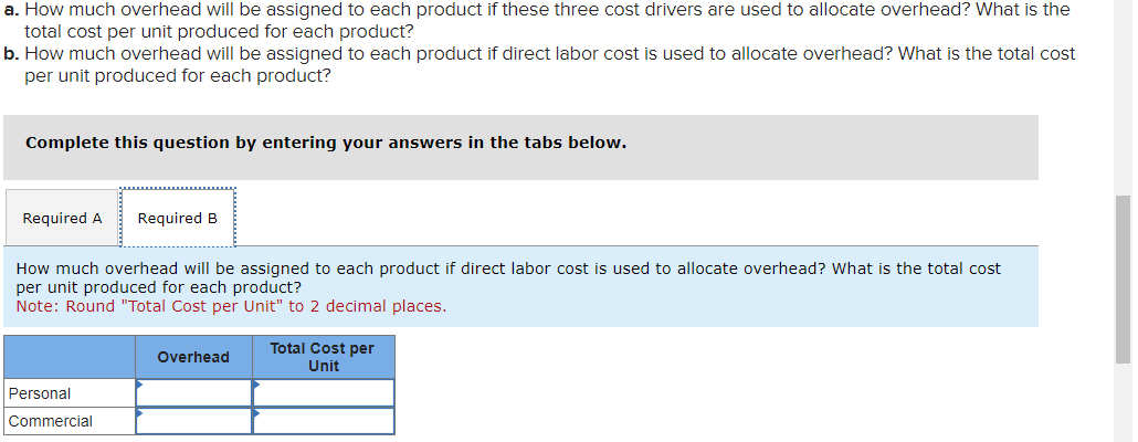  How much overhead will be assigned to each product if these