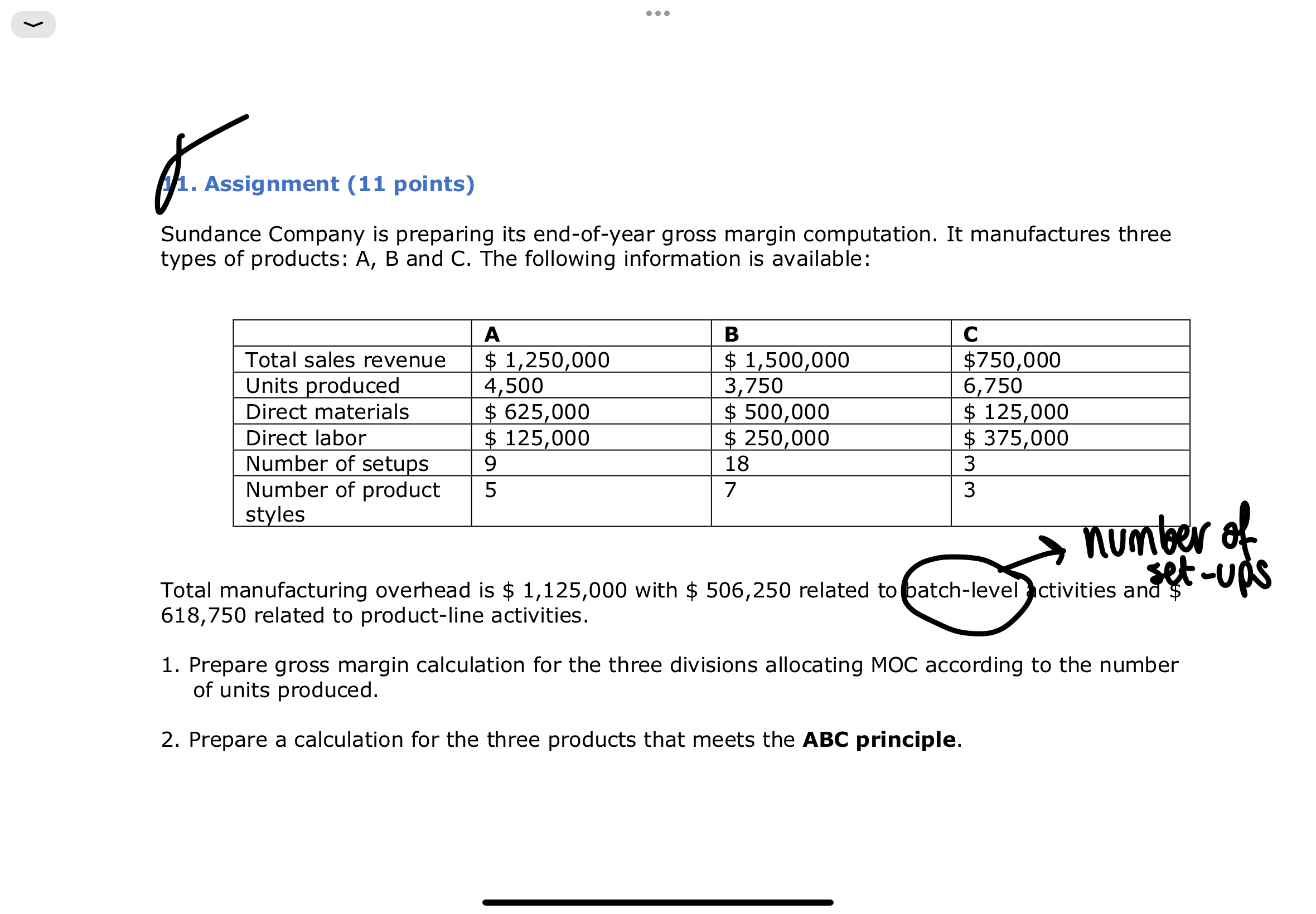  Assignment (11 points) Sundance Company is preparing its end-of-year gross margin