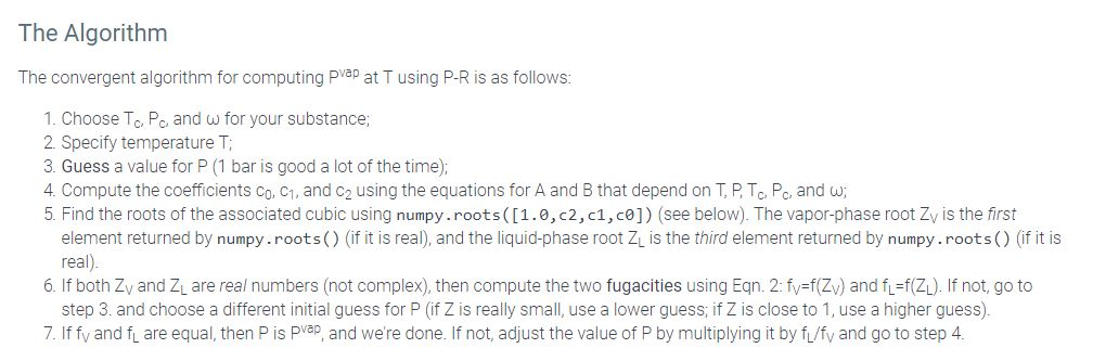 2. AB (T,P, TC,Pc, omega): Returns both the values of PR parameters