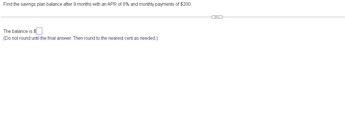 Find the savings plan balance after g months with an APR of