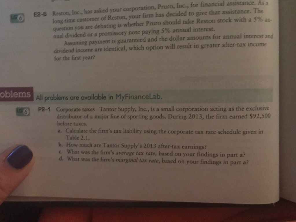  I NEED QUESTION P2-1!! Table 2.1 assistance. As a long-time customer