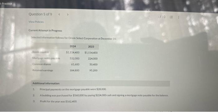  please answer corectly Current Attempt in Progress Selected information follows for