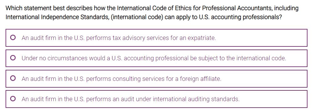 Which statement best describes how the International Code of Ethics for Professional