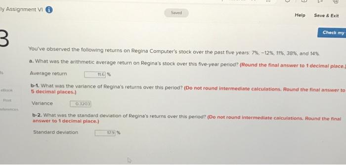  ly Assignment VI i 3 ts eBook Print References Variance 0.3203
