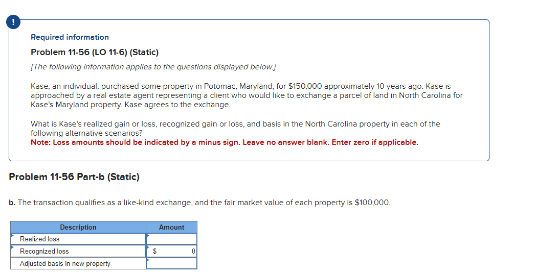 11-56 (LO 11-6) (Static) [The following information applies to the questions displayed