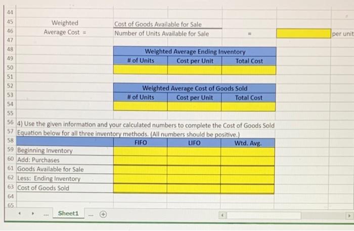 2 # of Units 3 Description 4 Beginning Inventory 5 Jan. 15