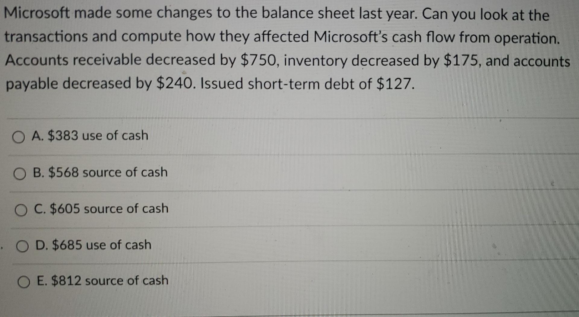 Microsoft made some changes to the balance sheet last year. Can