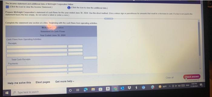 can you answer all? The income statement de Mar B. (Click the
