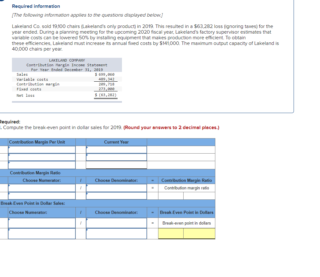  4. Compute the sales level required in both dollars and units