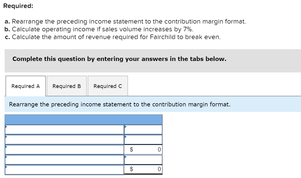 breakeven point LO 7, 8, 9, 11 Presented here is the income