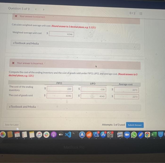+ iley.com/w/1/2/assessment-player/index.html?launchid=56171444-70f5-4458-6317-4009387c59c3/question/4 Question 5 of 9 072 View Policies Show Attempt History