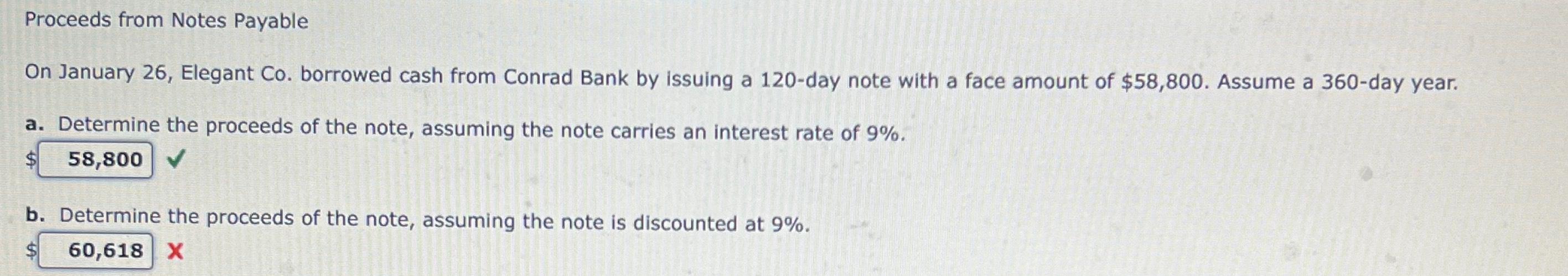 Proceeds from Notes Payable On January 26, Elegant Co. borrowed cash