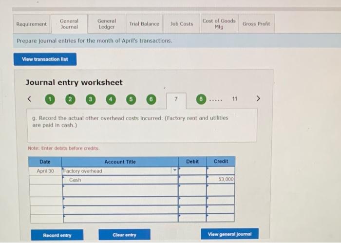 Kelley Company shows the following costs for three jobs worked on in