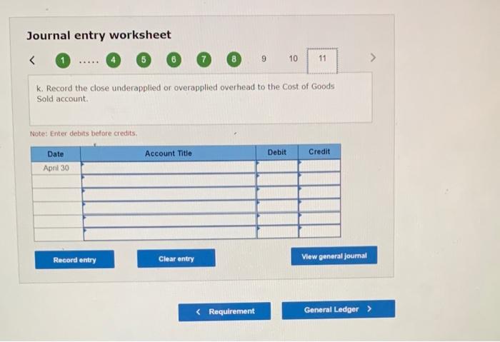 $ 101,000 Direct labor 89,000 155,000 106,000 Applied overhead Status on April