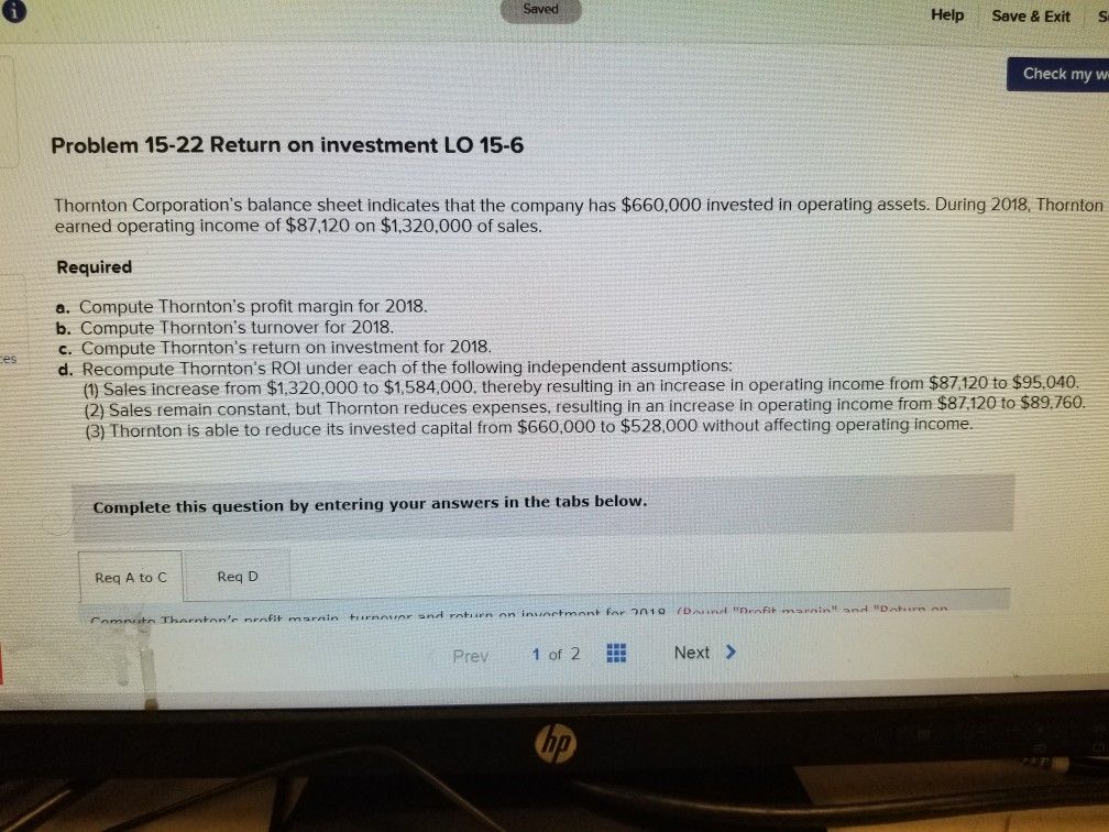  Saved Help Save & Exit S Check my w Problem 15-22