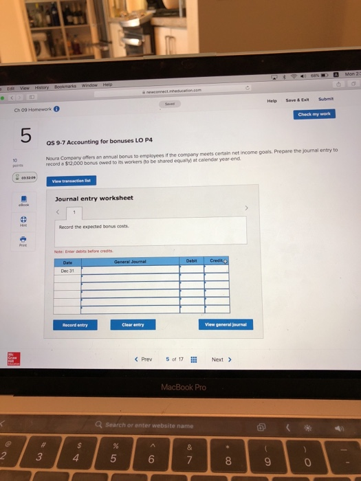  Help Save& Exit Ch 09 Homework 5 OS 9-7 Accounting for