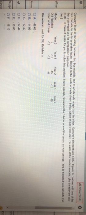  98 A Show Work Gateway Tours is choosing between two bus