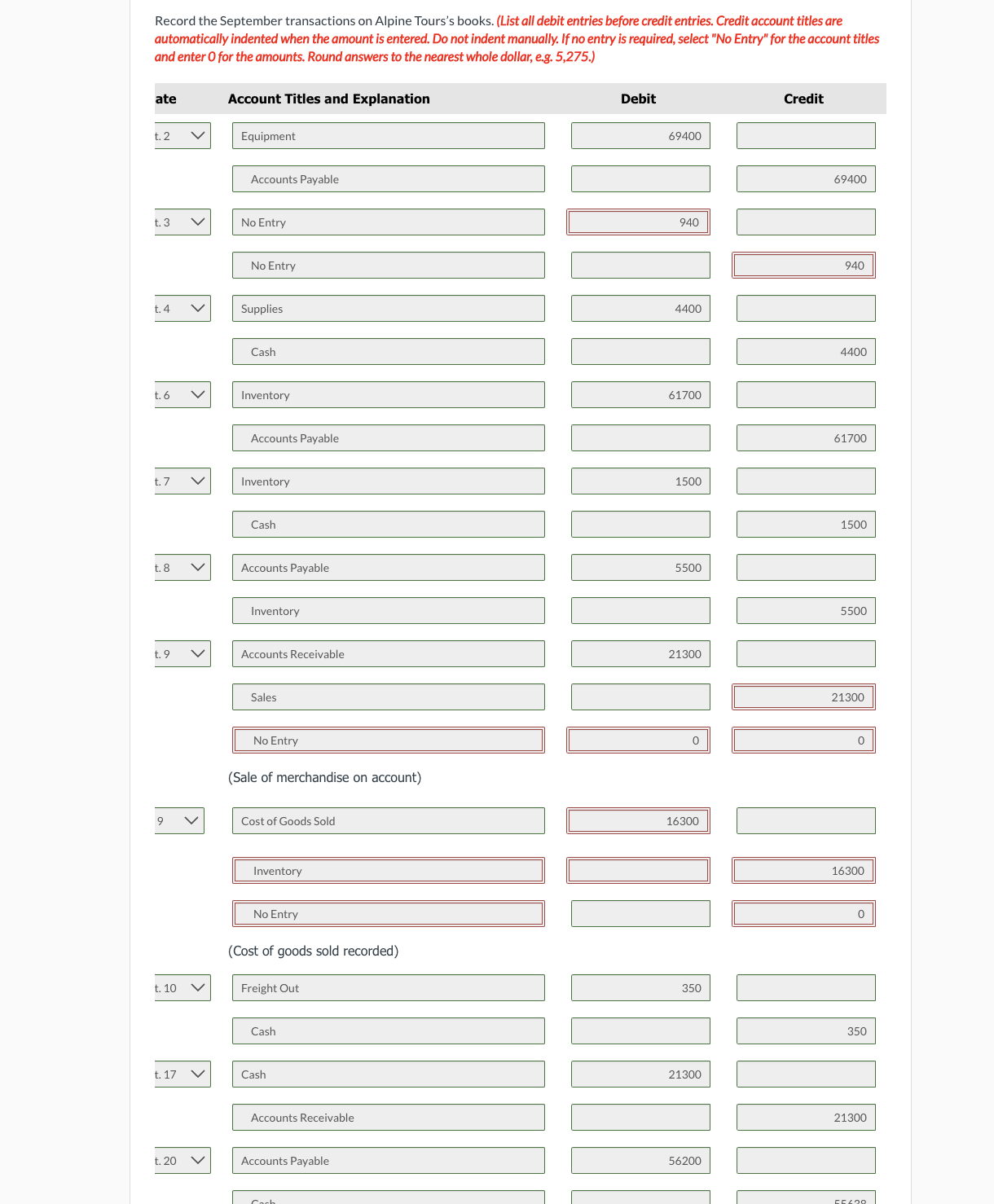 of the current year. Alpine Tours uses a perpetual inventory system. Alpine