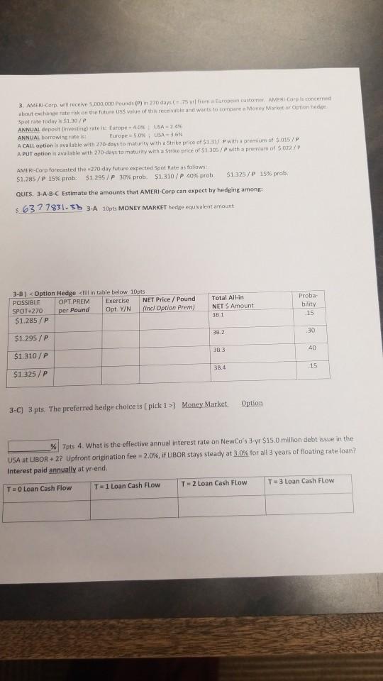 please answer total all in amount and part 4 and t