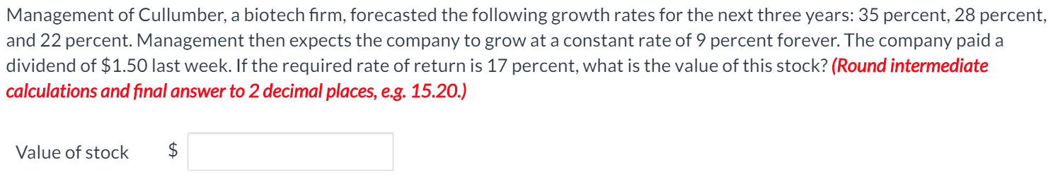 Please post HOW to do the problem Management of Cullumber, a biotech