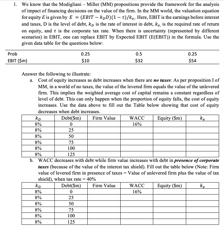  PLEASE TYPE YOUR ANSWER AND SHOW WORK! 1. We know that