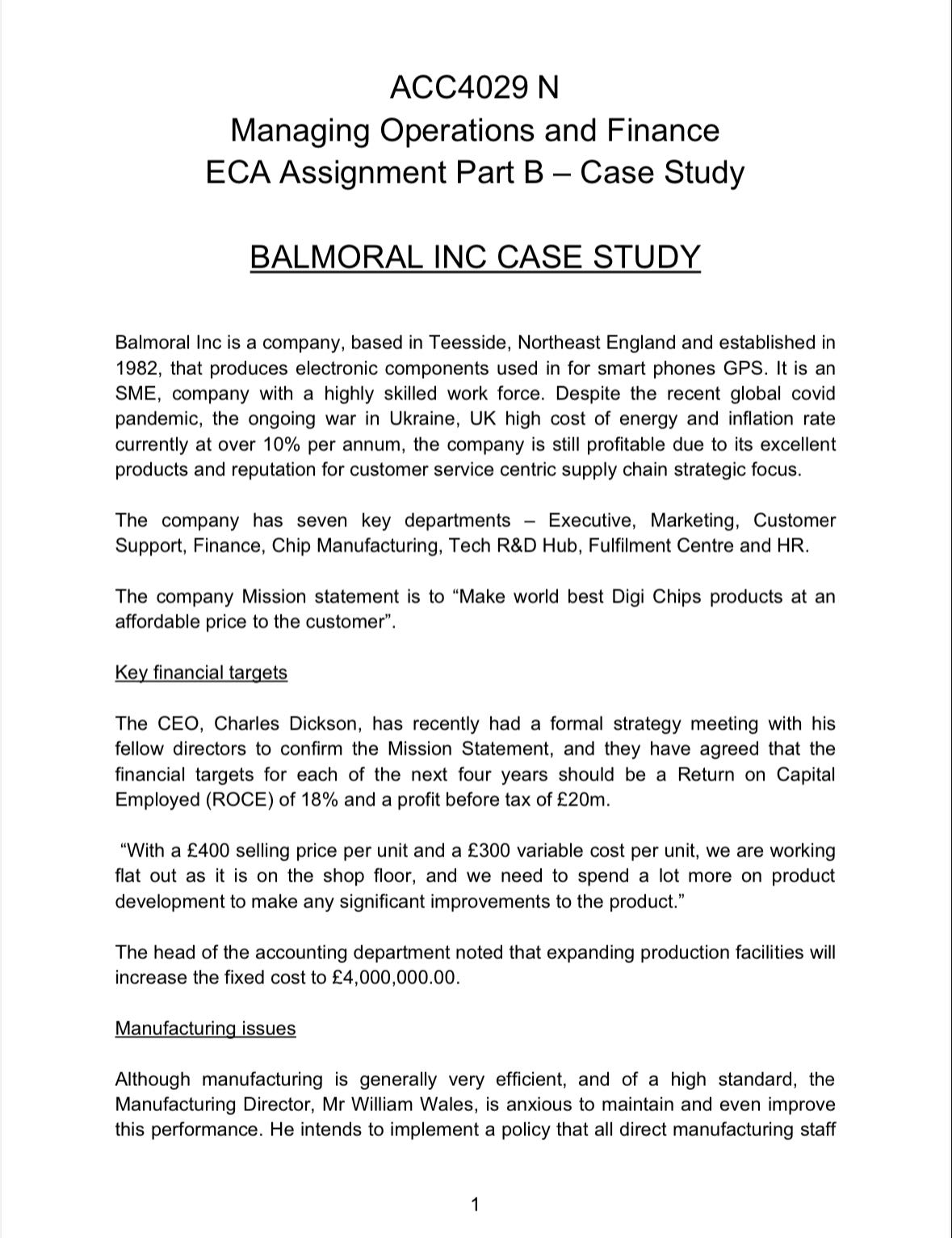 Develop yourown ideas and recommendations for the effective operation of the organisation.Students