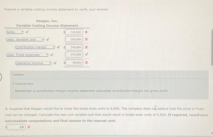 of Operating Leverage, Percent Change in Operating Income Reagan, Inc, has developed
