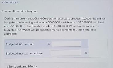  View Policies Current Attempt in Progress During the current year, Crane