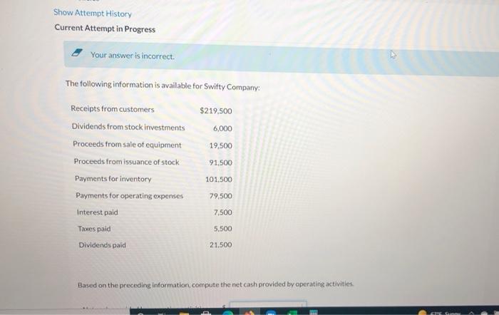  Show Attempt History Current Attempt in Progress Your answer is incorrect