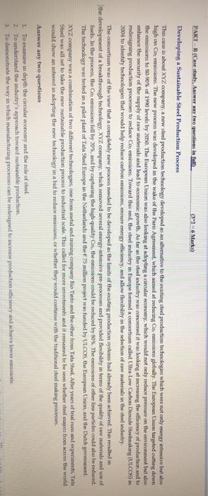  PART (Cestuly, Answer any two questiones in full) 32 Marks Developing