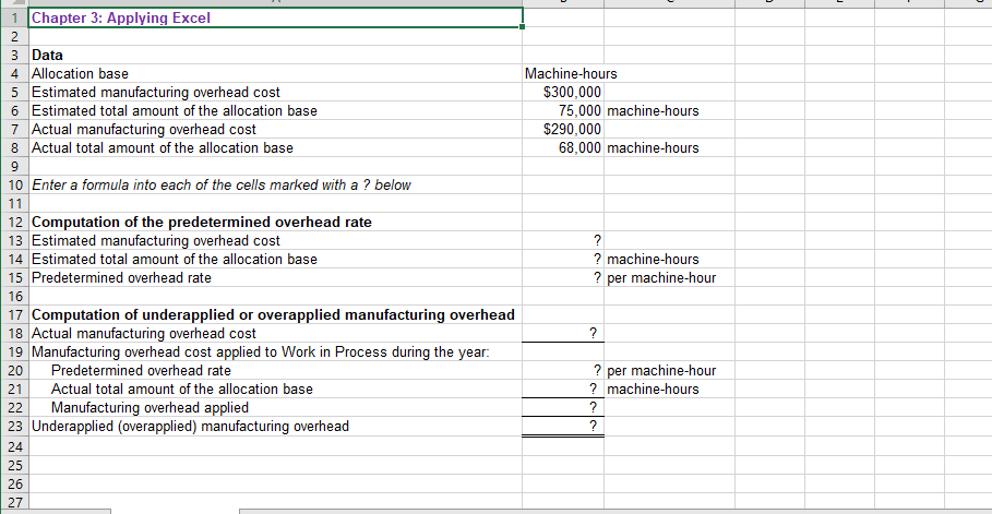 Machine-hours $300,000 75,000 machine-hours $290,000 68,000 machine-hours 9 1 Chapter 3: