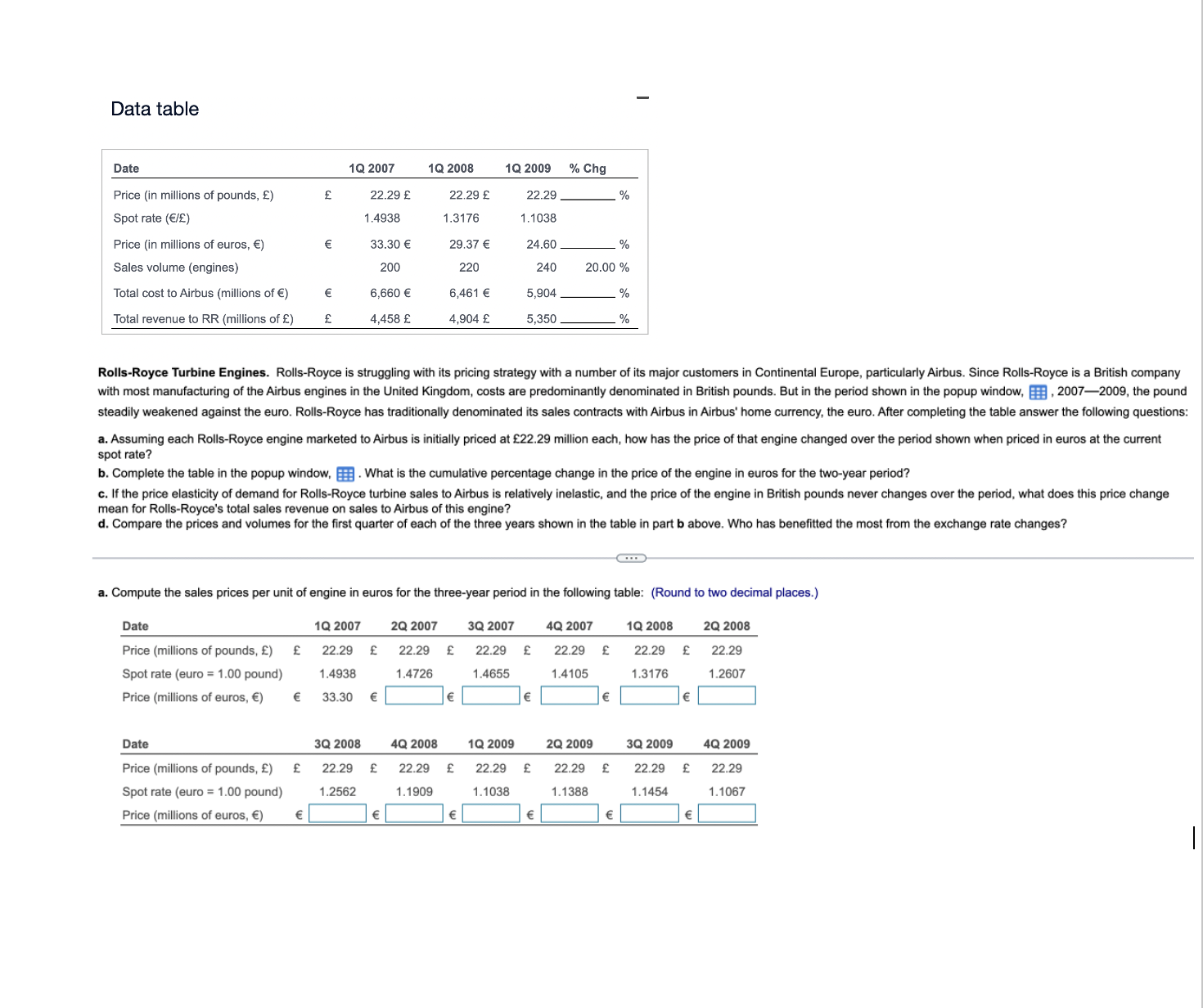  Data table spot rate? b. Complete the table in the popup