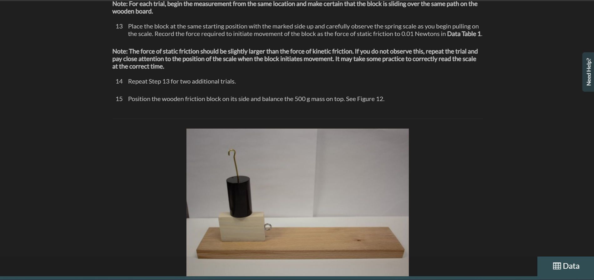 static and kinetic friction using a wooden board and friction block together