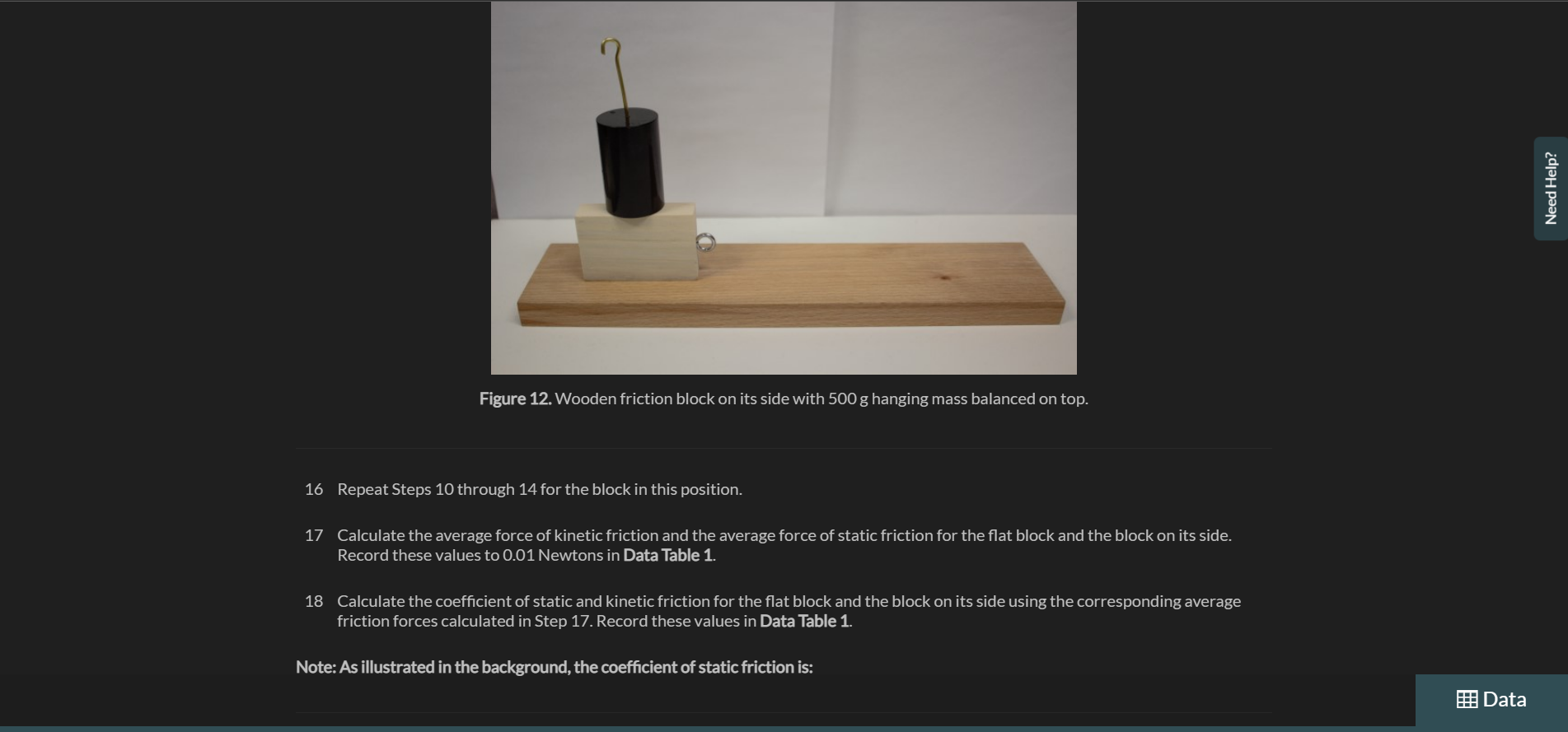 with a known applied force measured with a spring scale. Procedure Part