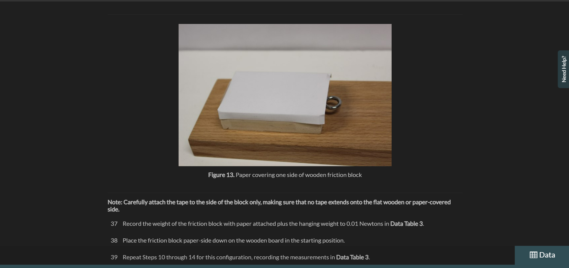 mass, precision digital scale, protractor, string and plumb bob weight, and safety