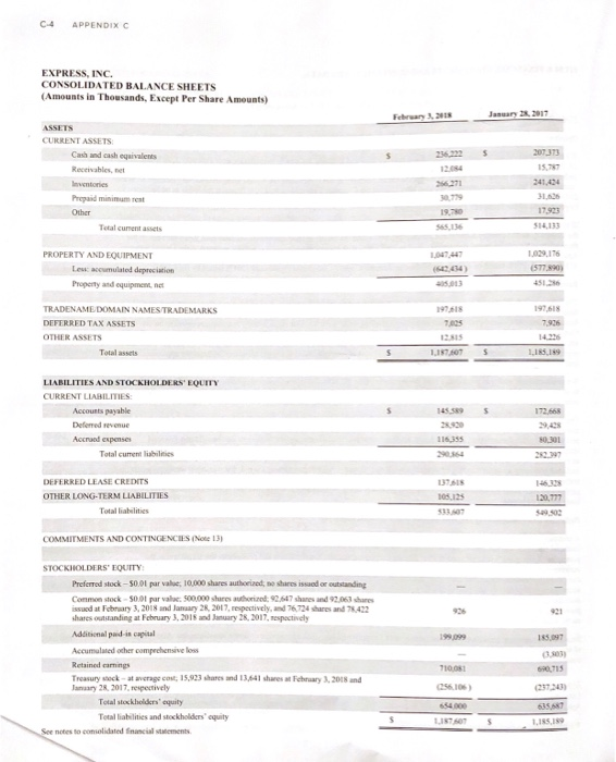 Eagle Outfitters (Appendix B) and Express (Appendix C) and the Industry Ratio