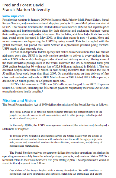 Read the United States Postal Service case and do a report which