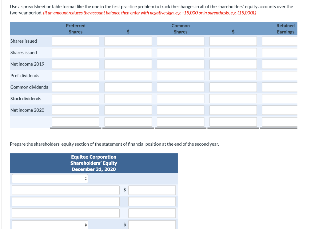  Use a spreadsheet or table format like the one in the