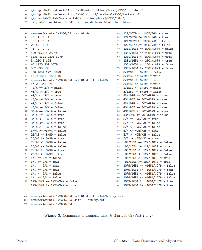 Rational class from Labs 02 and 03 to provide the following additional